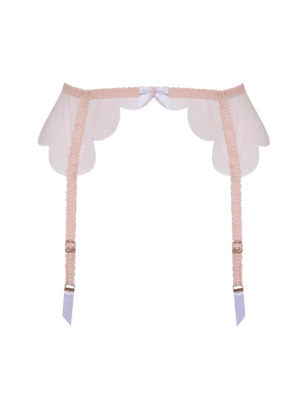 Agent Provocateur Lorna Suspender Garter Mesh Bow Scallop Tulle Bows